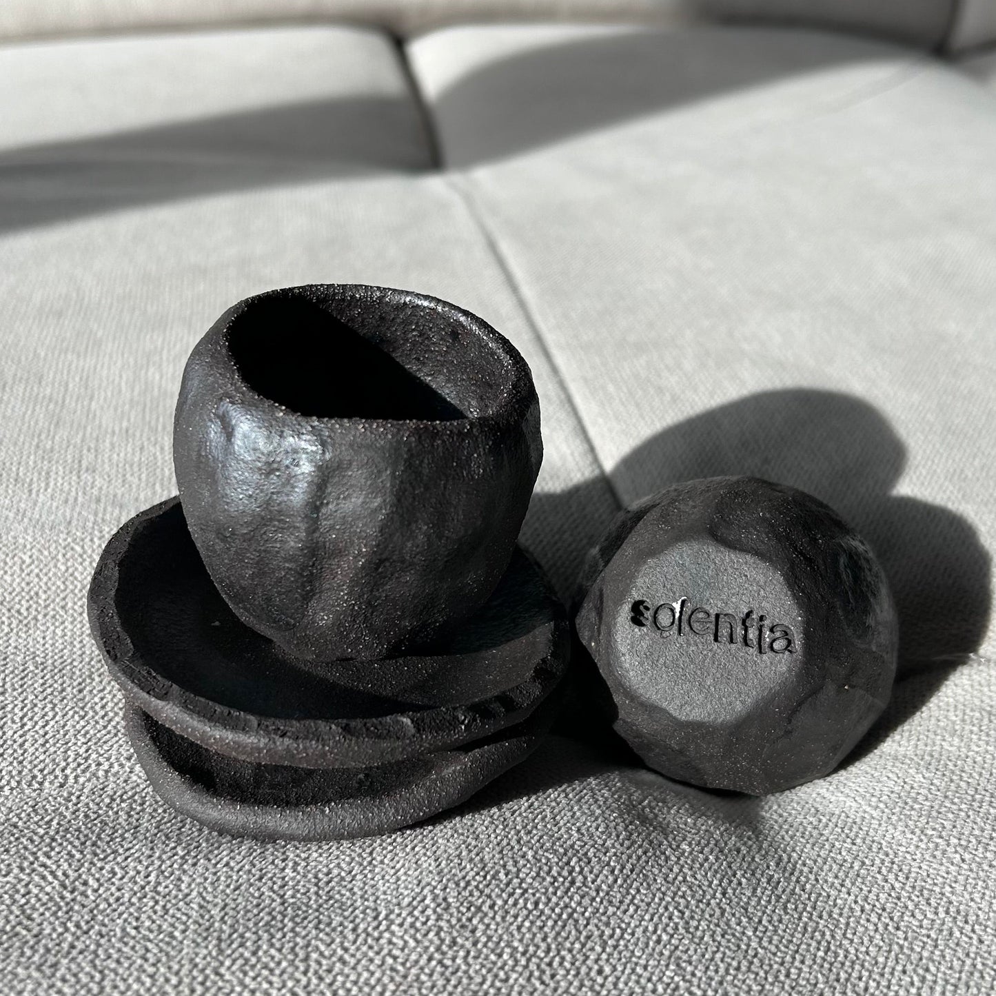 Rustic coffee time cups and saucers set โ๏ธ