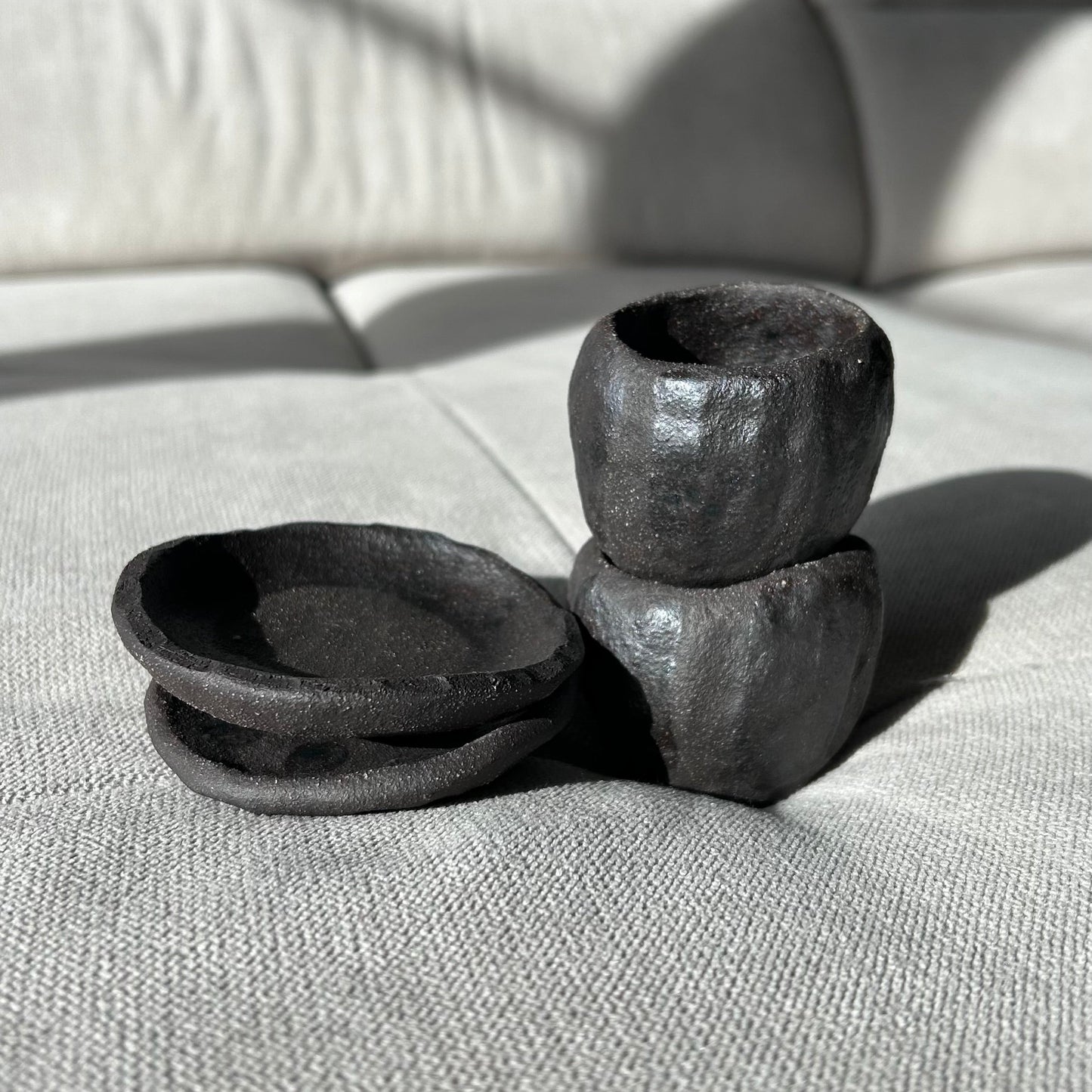 Rustic coffee time cups and saucers set ☕️