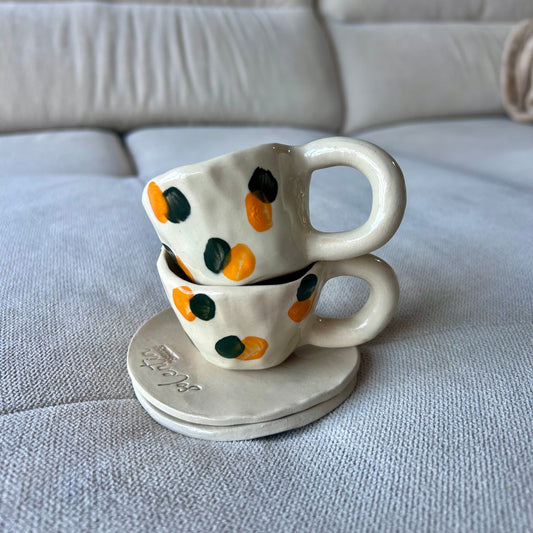 Set tazzine + piattini 𝘈𝘳𝘭𝘦𝘤𝘤𝘩𝘪𝘯𝘰